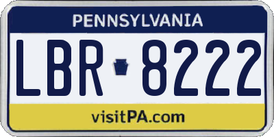 PA license plate LBR8222