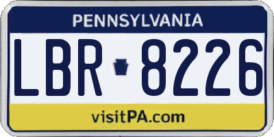 PA license plate LBR8226