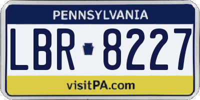 PA license plate LBR8227
