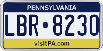PA license plate LBR8230