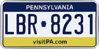 PA license plate LBR8231