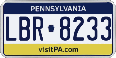 PA license plate LBR8233