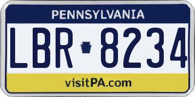 PA license plate LBR8234