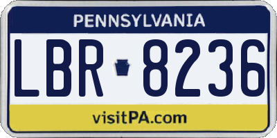 PA license plate LBR8236