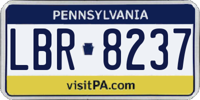 PA license plate LBR8237