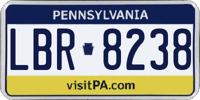 PA license plate LBR8238