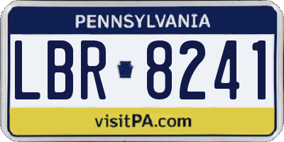 PA license plate LBR8241