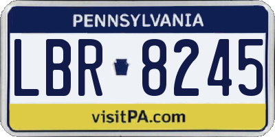 PA license plate LBR8245