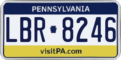 PA license plate LBR8246