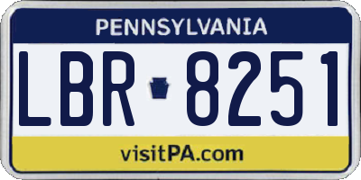 PA license plate LBR8251