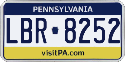 PA license plate LBR8252
