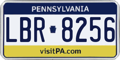 PA license plate LBR8256