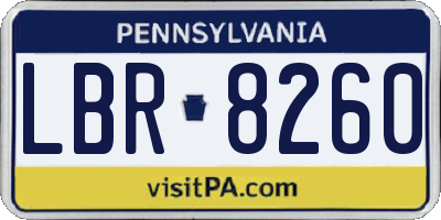 PA license plate LBR8260