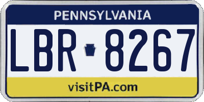 PA license plate LBR8267