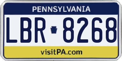 PA license plate LBR8268