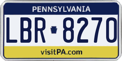 PA license plate LBR8270
