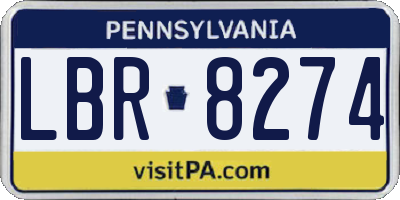 PA license plate LBR8274