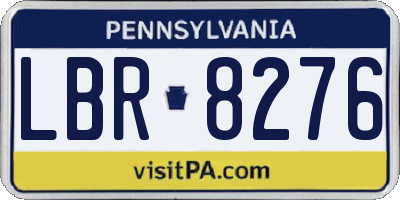 PA license plate LBR8276