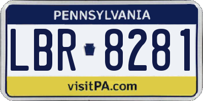 PA license plate LBR8281