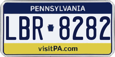 PA license plate LBR8282