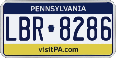 PA license plate LBR8286