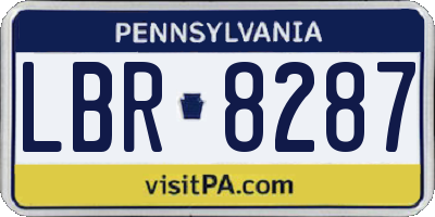 PA license plate LBR8287