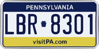 PA license plate LBR8301