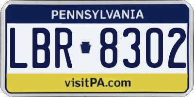 PA license plate LBR8302