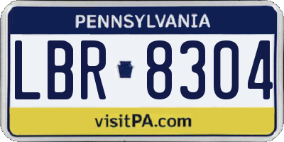 PA license plate LBR8304
