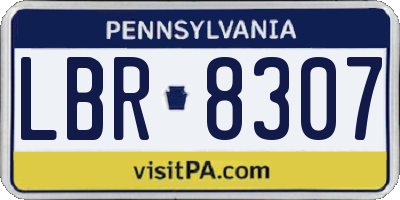 PA license plate LBR8307