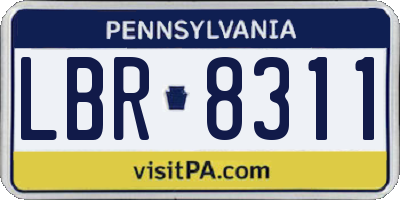 PA license plate LBR8311