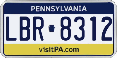 PA license plate LBR8312