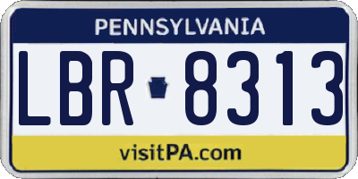 PA license plate LBR8313