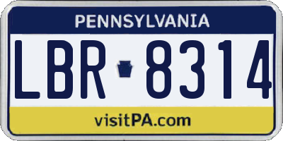 PA license plate LBR8314