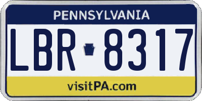 PA license plate LBR8317
