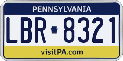 PA license plate LBR8321