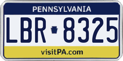 PA license plate LBR8325
