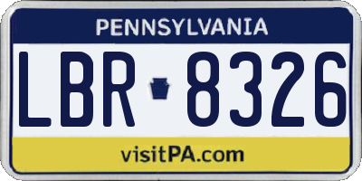 PA license plate LBR8326