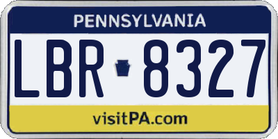 PA license plate LBR8327