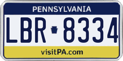 PA license plate LBR8334
