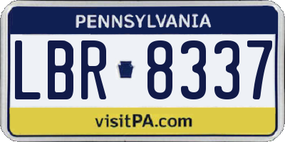 PA license plate LBR8337