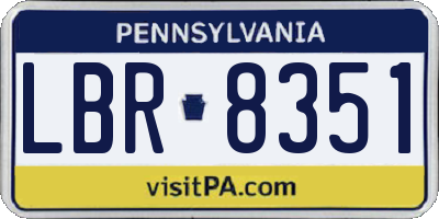 PA license plate LBR8351