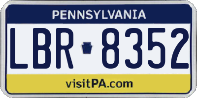 PA license plate LBR8352