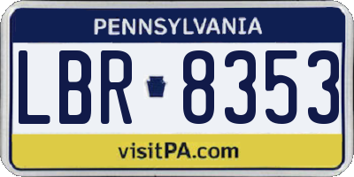 PA license plate LBR8353
