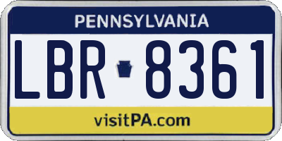 PA license plate LBR8361