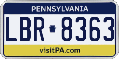 PA license plate LBR8363