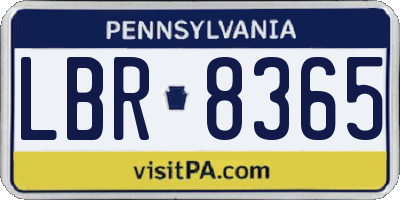 PA license plate LBR8365