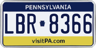 PA license plate LBR8366