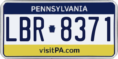 PA license plate LBR8371