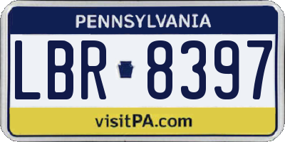 PA license plate LBR8397